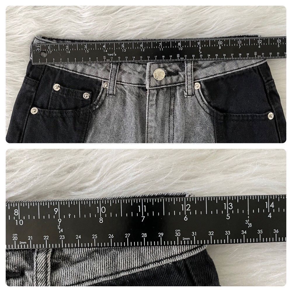 Adika New Nori Color Block Black Gray Mom High Rise Crop Jean Size XS - Picture 8 of 12